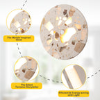 8.07 in. 1-Light Modern Round Dimmable LED Wall Sconce Light with Mable Terrazzo Shade for Bedroom Foyer Hallway