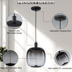10-Watt 1-Light Modern Dimmable Integrated LED Pendant Light with Drum Shade for Kitchen Island