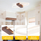 31.5 in. 1-Light Modern Brown Oval Integrated LED Flush Mount Ceiling Light Dimmable Ceiling Light