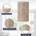 5.11 in. 1-Light Modern Semi-Cylinder Dimmable Travertine Integrated LED Wall Sconce Light for Bedroom Stair