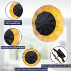11.41 in. 13-Watt Matte Black and Gold Foil Round Dimmable Integrated LED Wall Sconce for Corridor