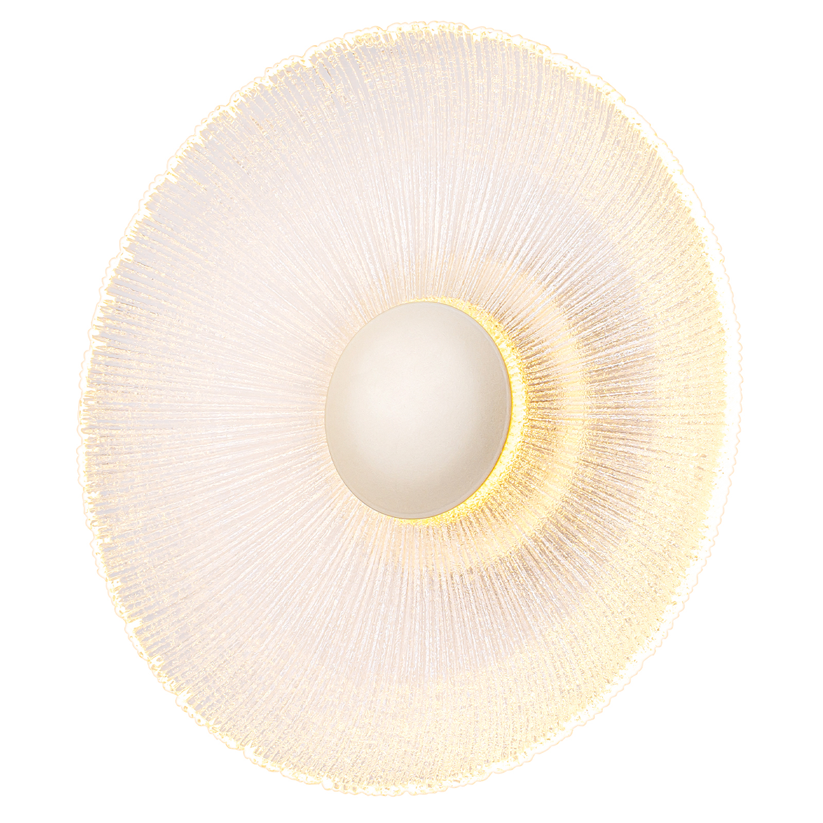 1-Light Modern Dimmable LED Wall Sconce with Ribbed Glass Shade