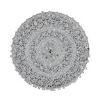 14.17 in. 20-Watt Modern Small Chrome Drum Integrated LED Flush Mount Ceiling Light with Beaded Crystal Shade