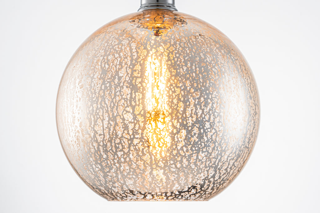 10 in. 1-Light Mini Chrome Transitional Round Flush Mount Ceiling Light with Globe Crackle Glass Shade for Hallway