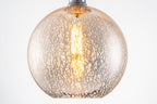 10 in. 1-Light Mini Chrome Transitional Round Flush Mount Ceiling Light with Globe Crackle Glass Shade for Hallway