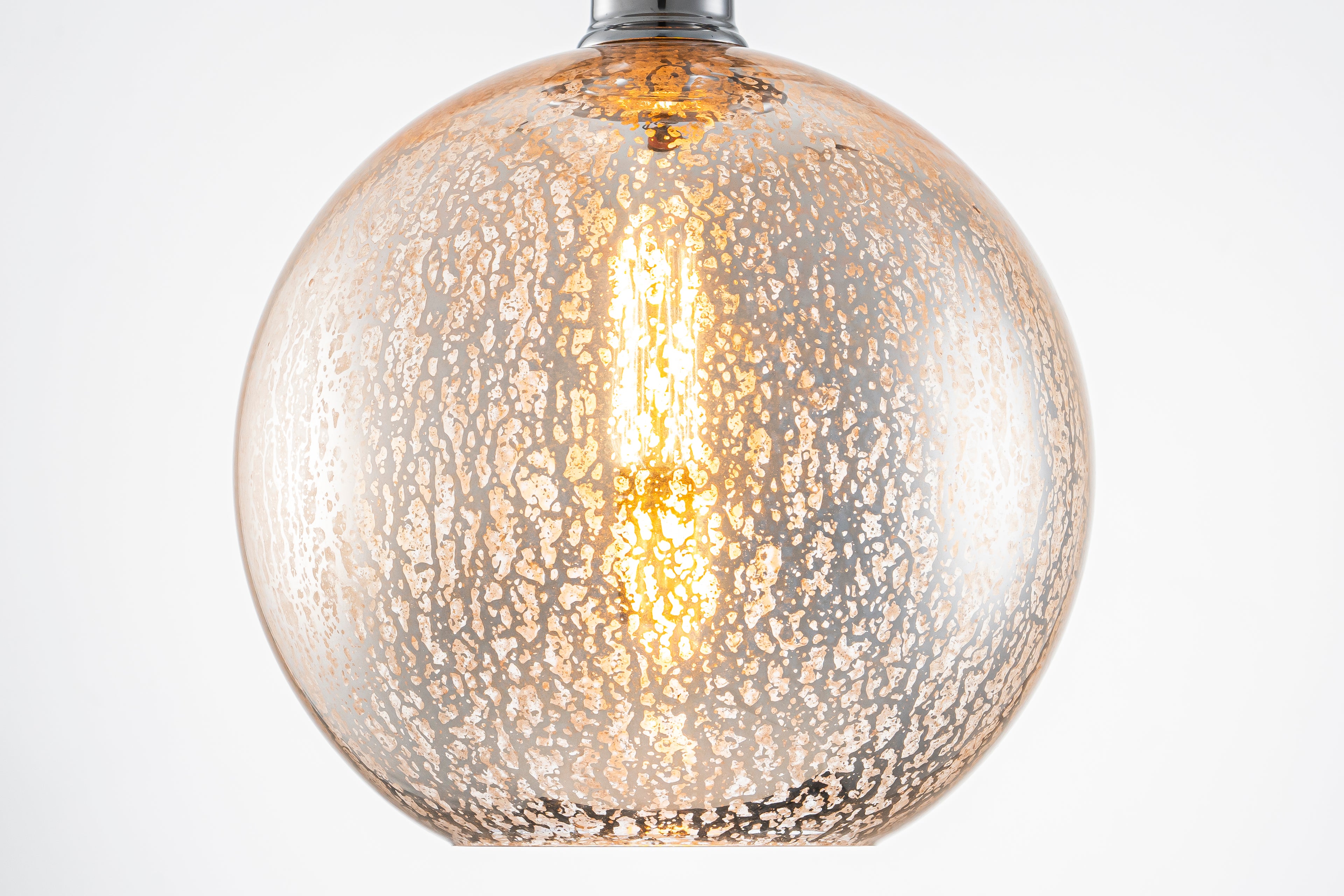 10 in. 1-Light Mini Chrome Transitional Round Flush Mount Ceiling Light with Globe Crackle Glass Shade for Hallway