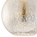 10 in. 1-Light Mini Chrome Transitional Round Flush Mount Ceiling Light with Globe Crackle Glass Shade for Hallway