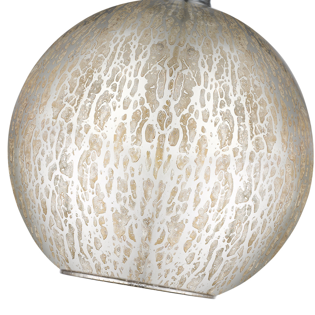 10 in. 1-Light Mini Chrome Transitional Round Flush Mount Ceiling Light with Globe Crackle Glass Shade for Hallway