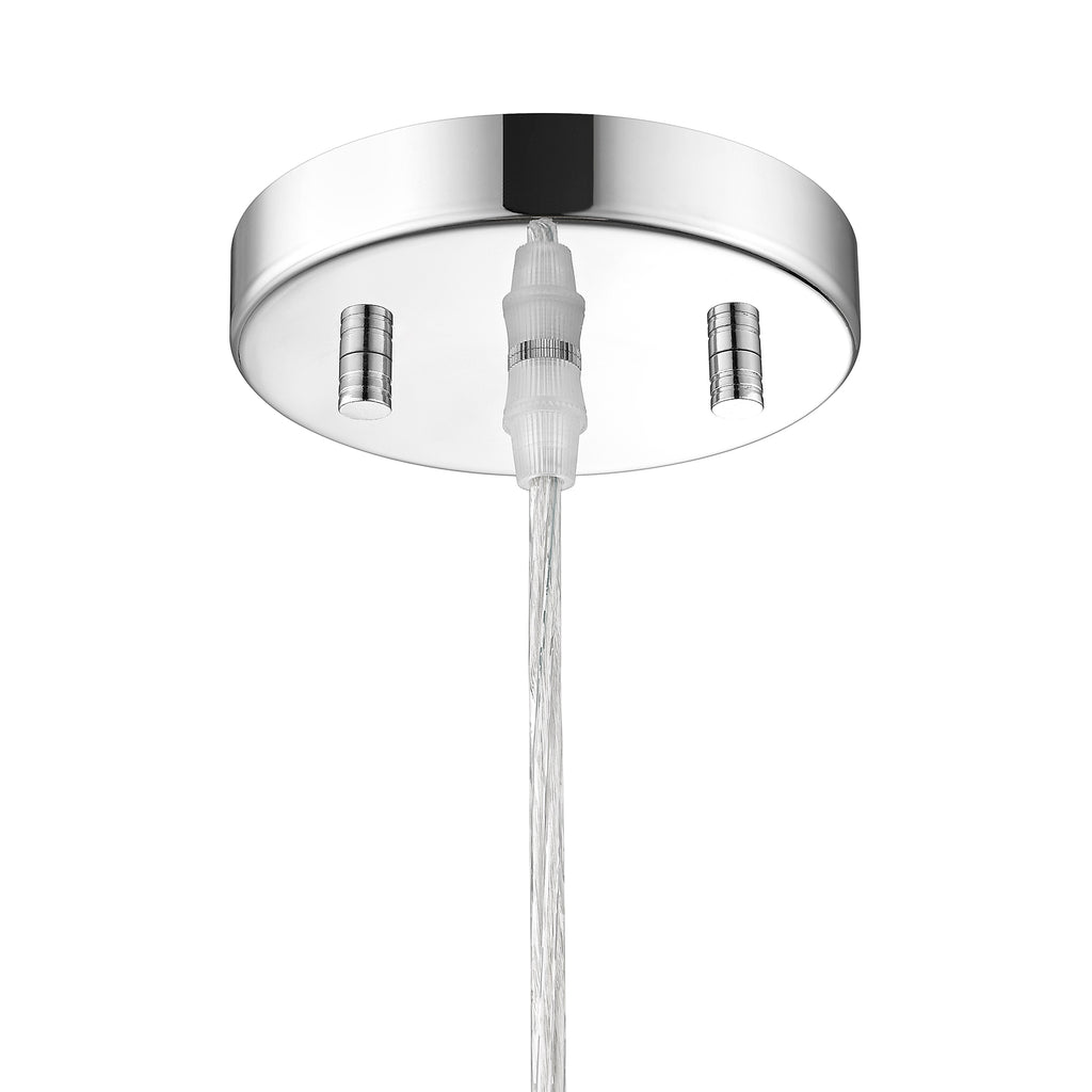 9.84 in. 1-Light Modern Chrome Island Pendant Light with Globe Glass Shade for Dining, Kitchen Island