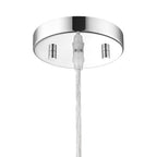 9.84 in. 1-Light Modern Chrome Island Pendant Light with Globe Glass Shade for Dining, Kitchen Island