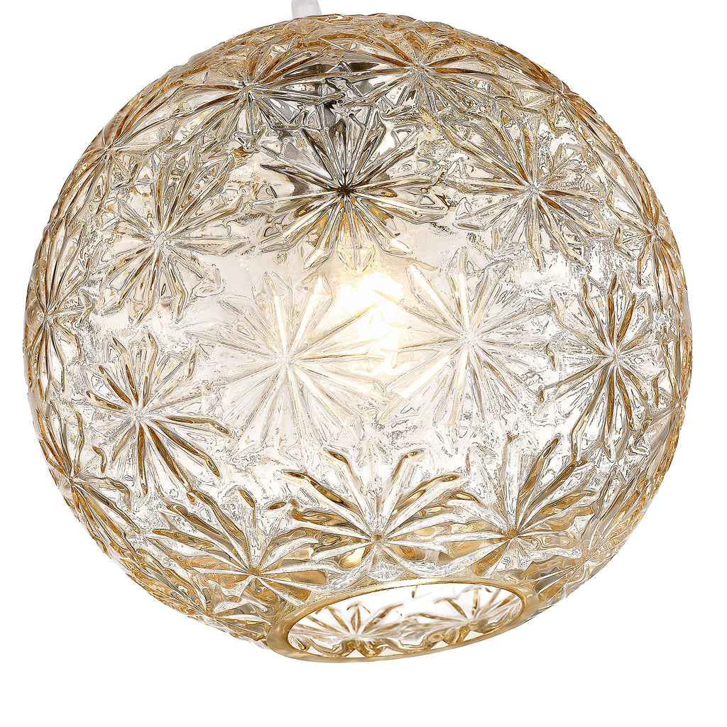 9.84 in. 1-Light Modern Chrome Island Pendant Light with Globe Glass Shade for Dining, Kitchen Island