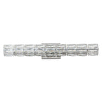 28.5 in. 1-Light Modern Chrome Metal Linear Integrated LED Bathroom Vanity Light Dimmable with Crystal Shade