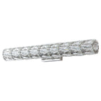 28.5 in. 1-Light Modern Chrome Metal Linear Integrated LED Bathroom Vanity Light Dimmable with Crystal Shade