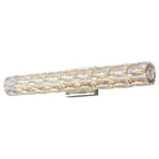 28.5 in. 1-Light Modern Chrome Metal Linear Integrated LED Bathroom Vanity Light Dimmable with Crystal Shade