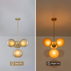 4-Light Modern Sputnik Chandelier with Amber Globe Glass Shades - product image 8 | Zenvolit