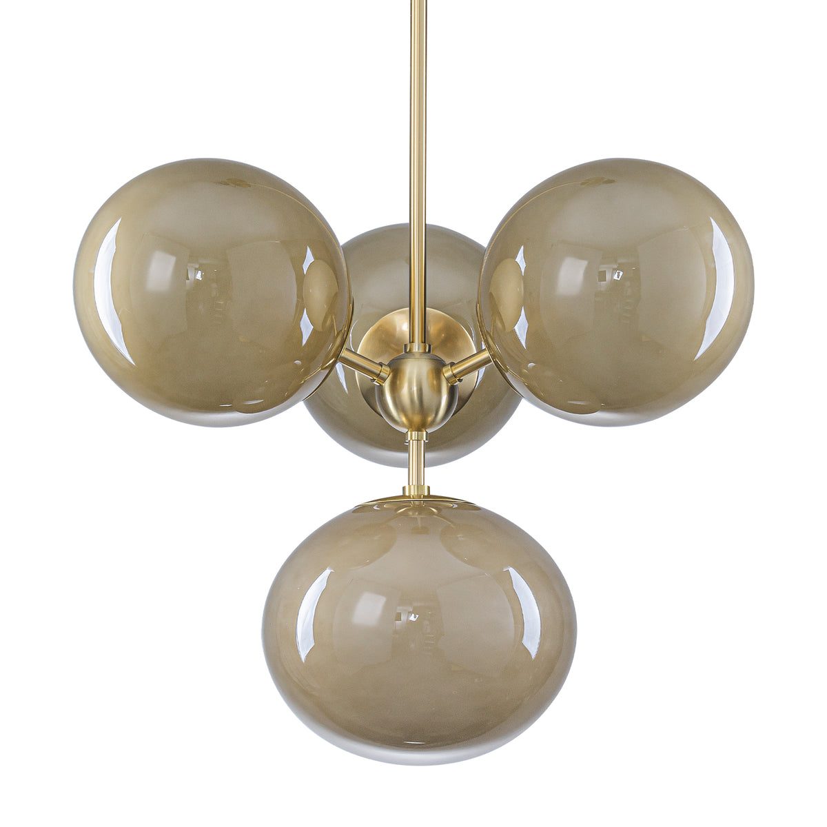 4-Light Modern Sputnik Chandelier with Amber Globe Glass Shades - product image 9 | Zenvolit