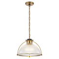 14" Semi Dome Ribbed Glass Pendant Light Modern Kitchen or Dining Room - product image 2 | Zenvolit