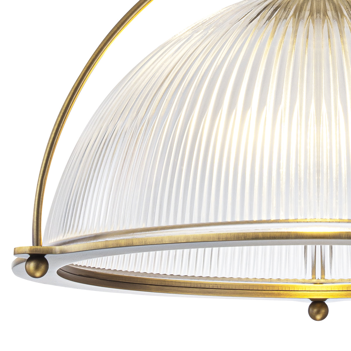 14" Semi Dome Ribbed Glass Pendant Light Modern Kitchen or Dining Room - product image 5 | Zenvolit