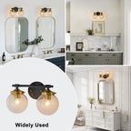 2-Light Crackled Glass Globe Wall Sconce Modern Vanity Light - product image 6 | Zenvolit