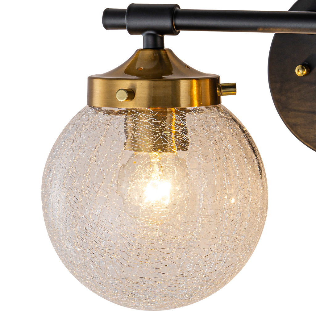 2-Light Crackled Glass Globe Wall Sconce Modern Vanity Light - product image 9 | Zenvolit