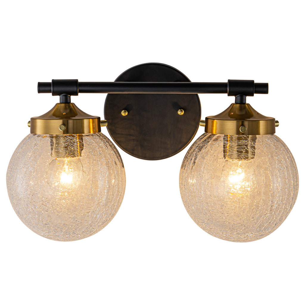 2-Light Crackled Glass Globe Wall Sconce Modern Vanity Light - product image 11 | Zenvolit