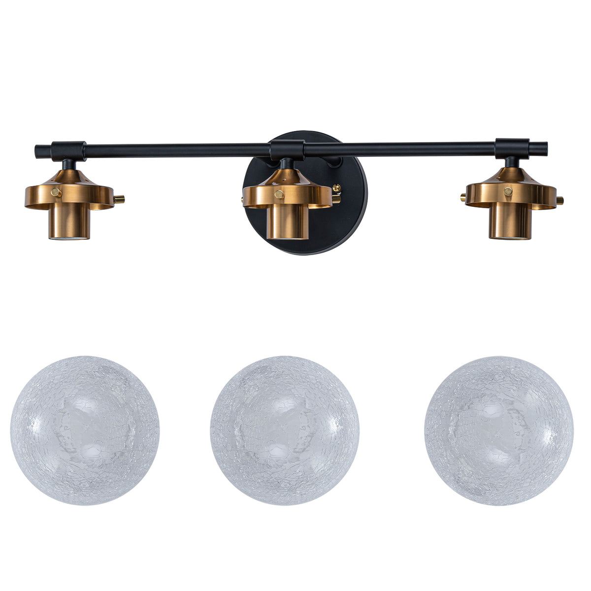 3-Light Crackled Glass Globe Wall Sconce Modern Vanity Light - product image 14 | Zenvolit