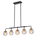 5-Light Crackled Glass Globe Linear Island Pendant Light Modern Fixture - product image 9 | Zenvolit