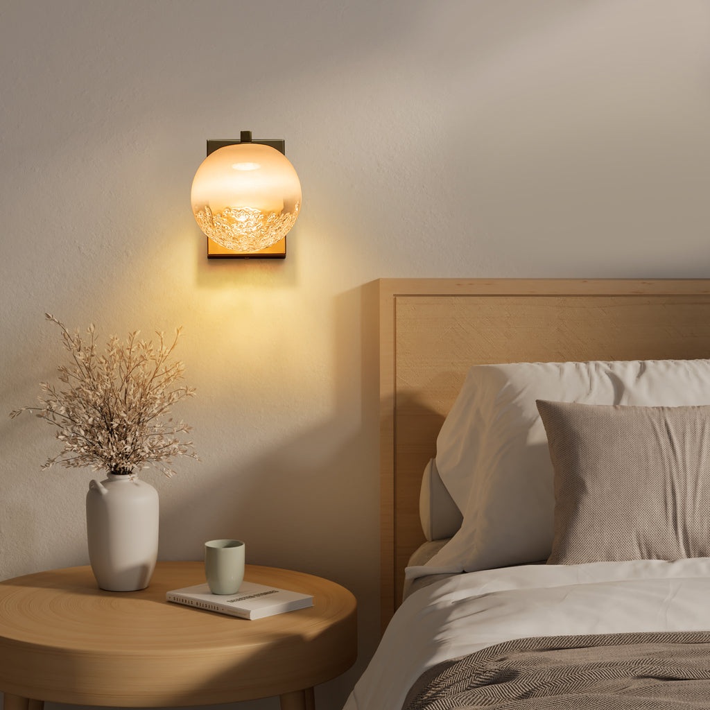 LED Wall Light with Clear-to-White Glass Globe Shade Dual Mount - product image 7 | Zenvolit