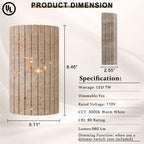 Travertine Dimmable LED Wall Sconce with Vertical Grooved Design - product image 24 | Zenvolit