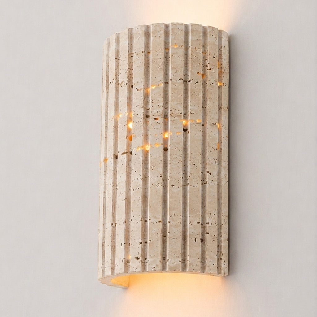 Travertine Dimmable LED Wall Sconce with Vertical Grooved Design - product image 28 | Zenvolit