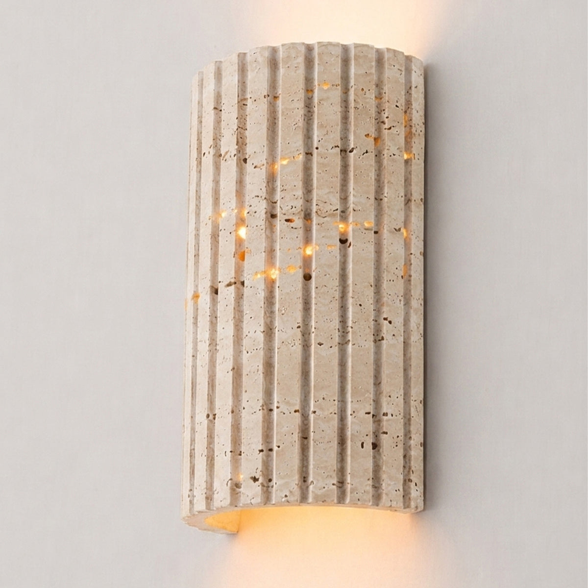 Travertine Dimmable LED Wall Sconce with Vertical Grooved Design - product image 28 | Zenvolit