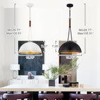 Modern Black Dome Pendant Light with Gold Interior Kitchen Lamp - product image 23 | Zenvolit
