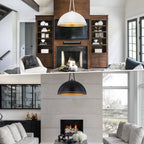Modern Black Dome Pendant Light with Gold Interior Kitchen Lamp - product image 24 | Zenvolit