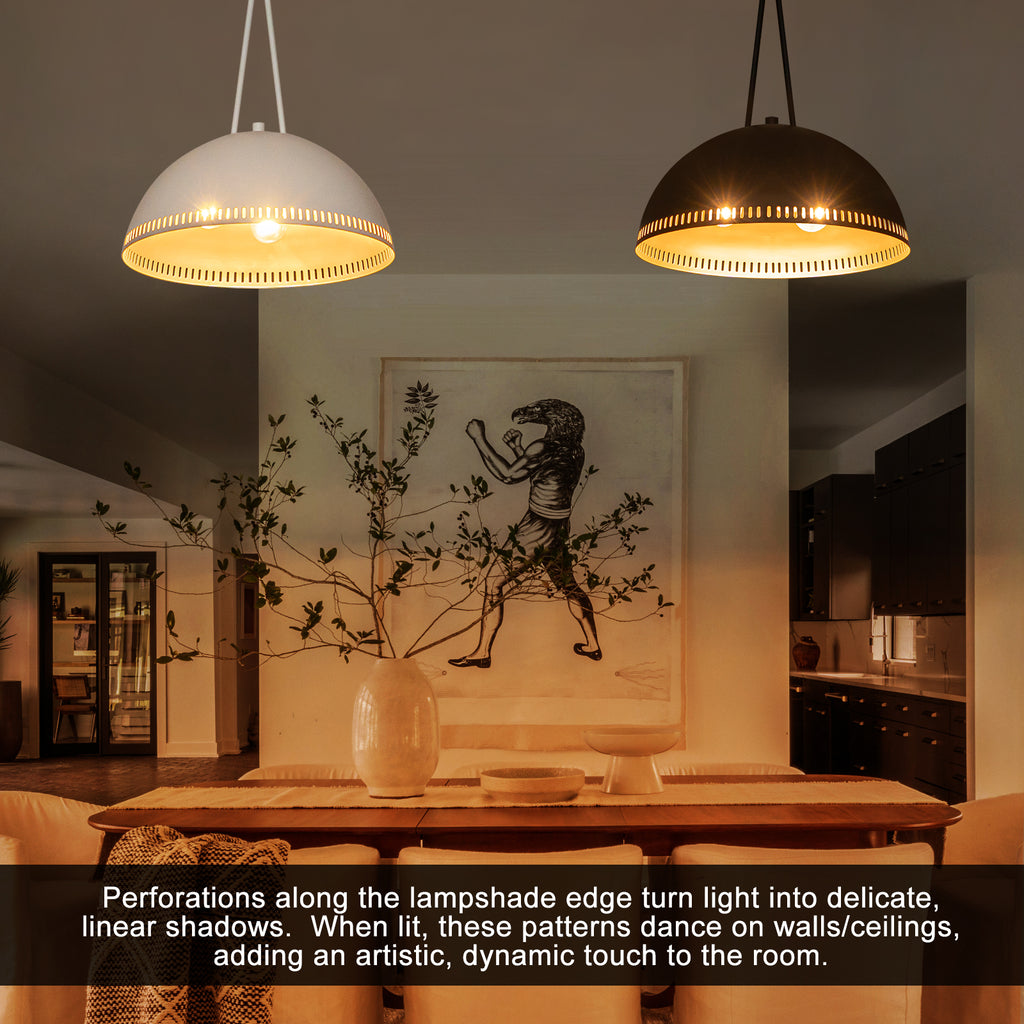 Modern Black Dome Pendant Light with Gold Interior Kitchen Lamp - product image 26 | Zenvolit