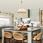 Modern White Dome Pendant Light with Gold Interior Kitchen Lamp - product image 12 | Zenvolit