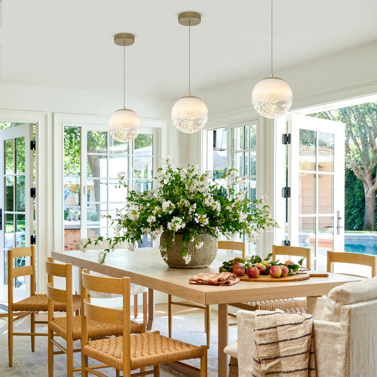Modern LED Pendant Light with Translucent White Glass Globe - product image 10 | Zenvolit