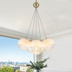 6-Light Modern Gradient Moon Glass Globe LED Chandelier Dimmable - product image 1 | Zenvolit