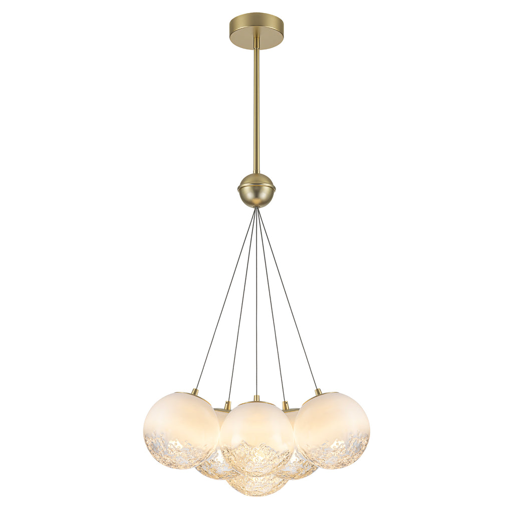 6-Light Modern Gradient Moon Glass Globe LED Chandelier Dimmable - product image 2 | Zenvolit