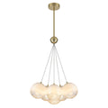 6-Light Modern Gradient Moon Glass Globe LED Chandelier Dimmable - product image 2 | Zenvolit