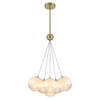 6-Light Modern Gradient Moon Glass Globe LED Chandelier Dimmable - product image 2 | Zenvolit
