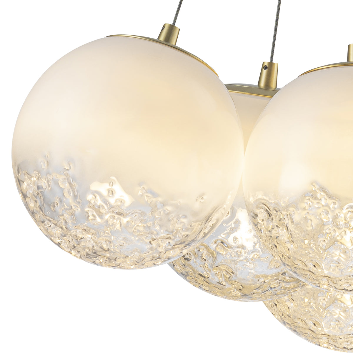 6-Light Modern Gradient Moon Glass Globe LED Chandelier Dimmable - product image 3 | Zenvolit