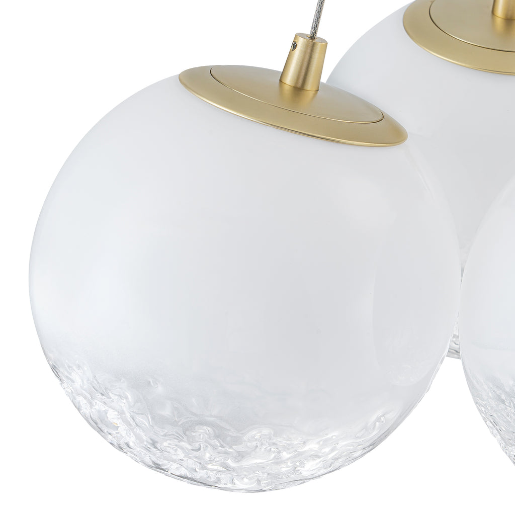 6-Light Modern Gradient Moon Glass Globe LED Chandelier Dimmable - product image 7 | Zenvolit