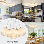 6-Light Modern Gradient Moon Glass Globe LED Chandelier Dimmable - product image 14 | Zenvolit