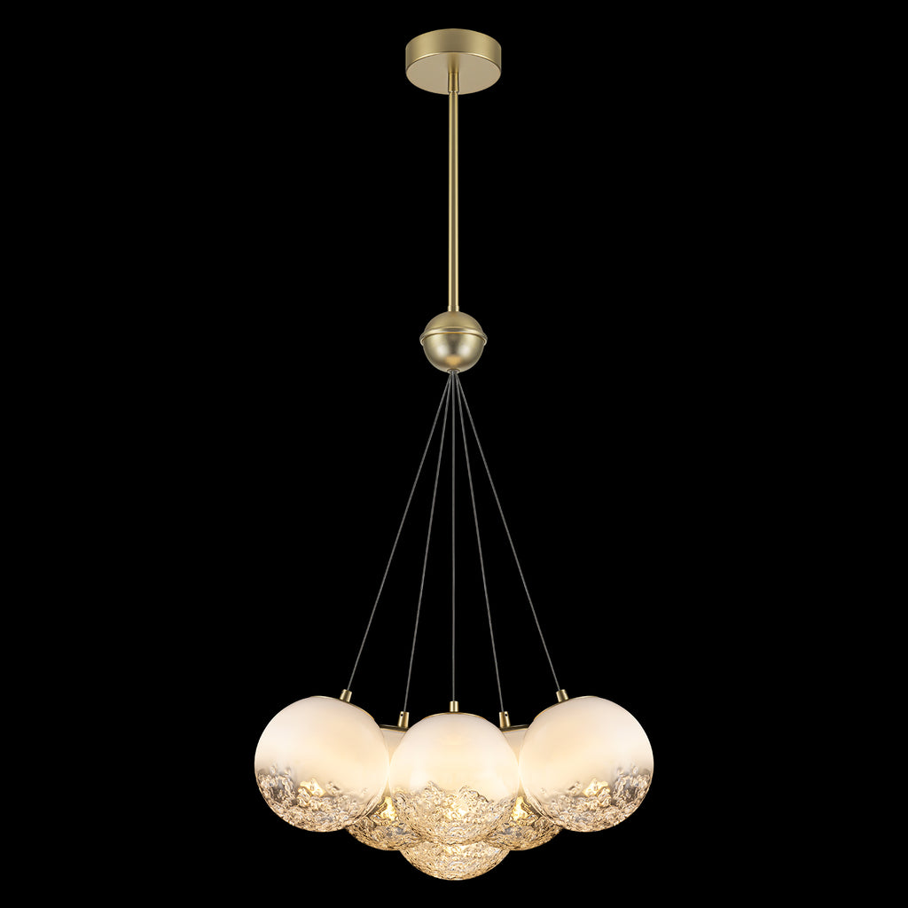 6-Light Modern Gradient Moon Glass Globe LED Chandelier Dimmable - product image 18 | Zenvolit