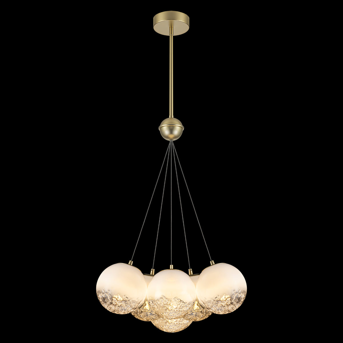 6-Light Modern Gradient Moon Glass Globe LED Chandelier Dimmable - product image 18 | Zenvolit