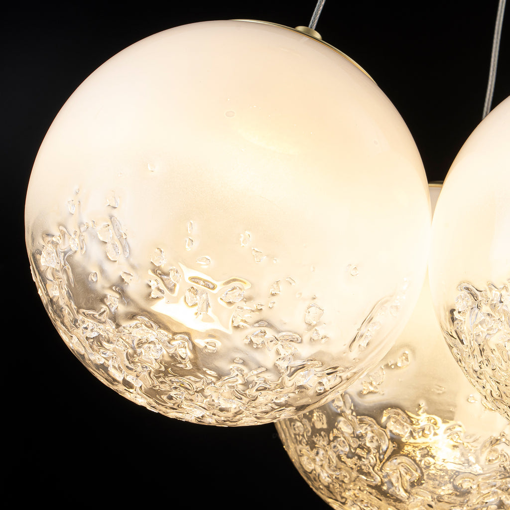 6-Light Modern Gradient Moon Glass Globe LED Chandelier Dimmable - product image 19 | Zenvolit