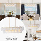 5-Light Modern Linear Chandelier with Sunflower Glass Petals - product image 5 | Zenvolit