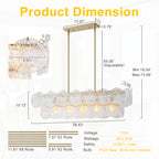 5-Light Modern Linear Chandelier with Sunflower Glass Petals - product image 6 | Zenvolit