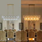 5-Light Modern Linear Chandelier with Sunflower Glass Petals - product image 7 | Zenvolit