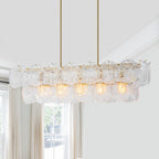 5-Light Modern Linear Chandelier with Sunflower Glass Petals - product image 11 | Zenvolit